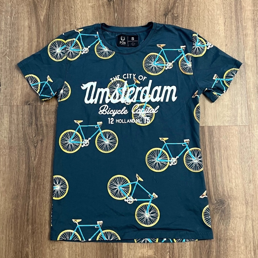 Fox Amsterdam Bicycle T Shirt Sz S
